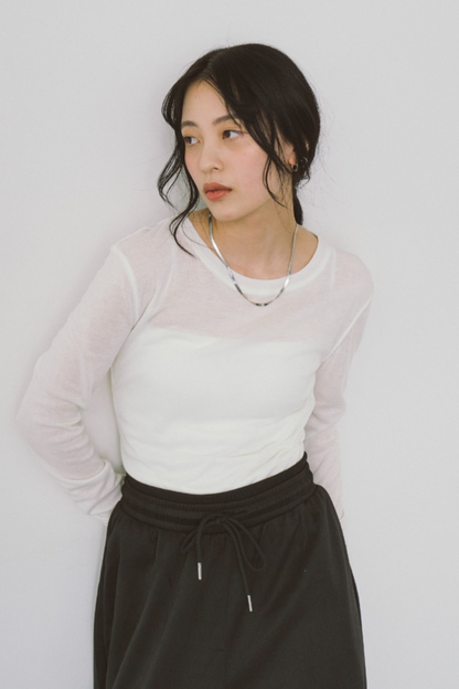Sheer long sleeve tee