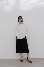 Low rise corduroy bermuda pants
