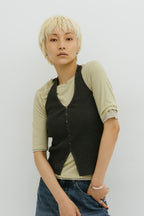 Halter neck knit vest
