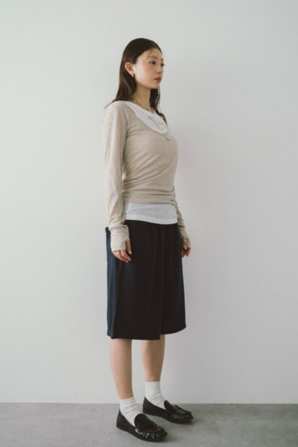 Layered sheer long tee