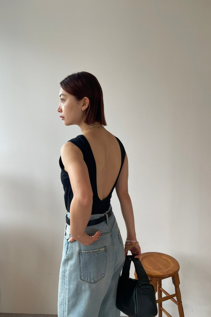 Open back tank bodysuit