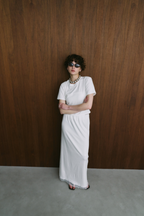 Lace hem long skirt