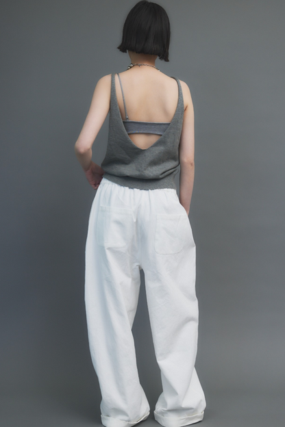 Open back knit tank
