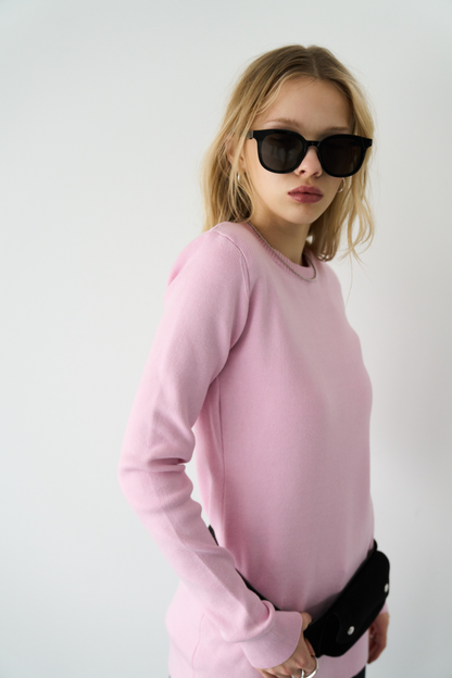 Power shoulder long knit