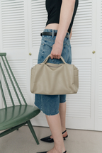 Soft leather square bag
