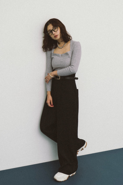 Pintuck high waist pants