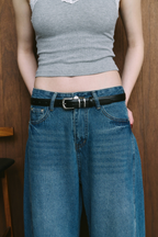 Faux leather belt