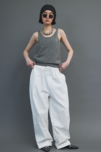 Open back knit tank