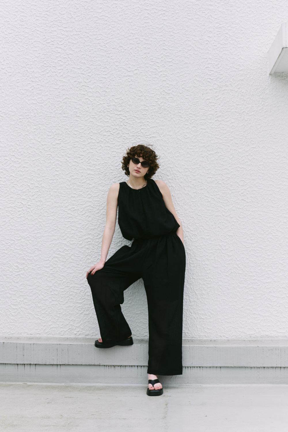 Sheer gathered pants