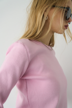 Power shoulder long knit