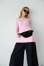 Power shoulder long knit