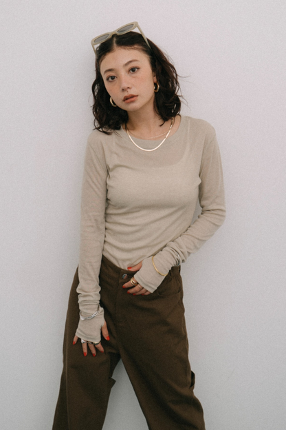 Sheer long sleeve tee