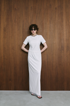 Lace hem long skirt