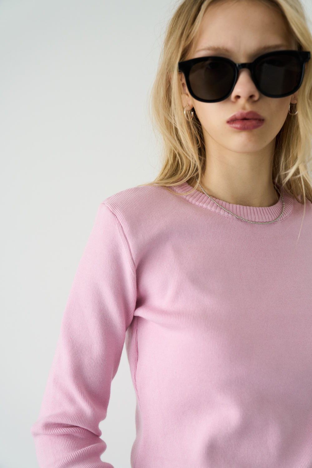 Power shoulder long knit