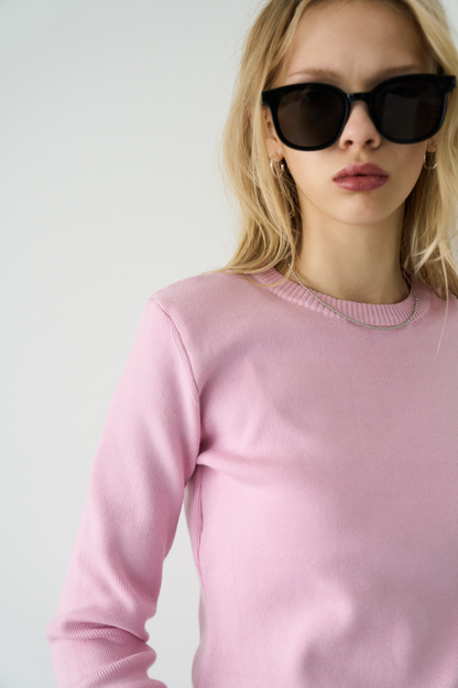 Power shoulder long knit