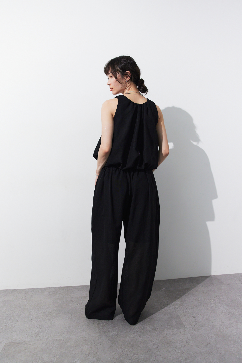Sheer gathered pants