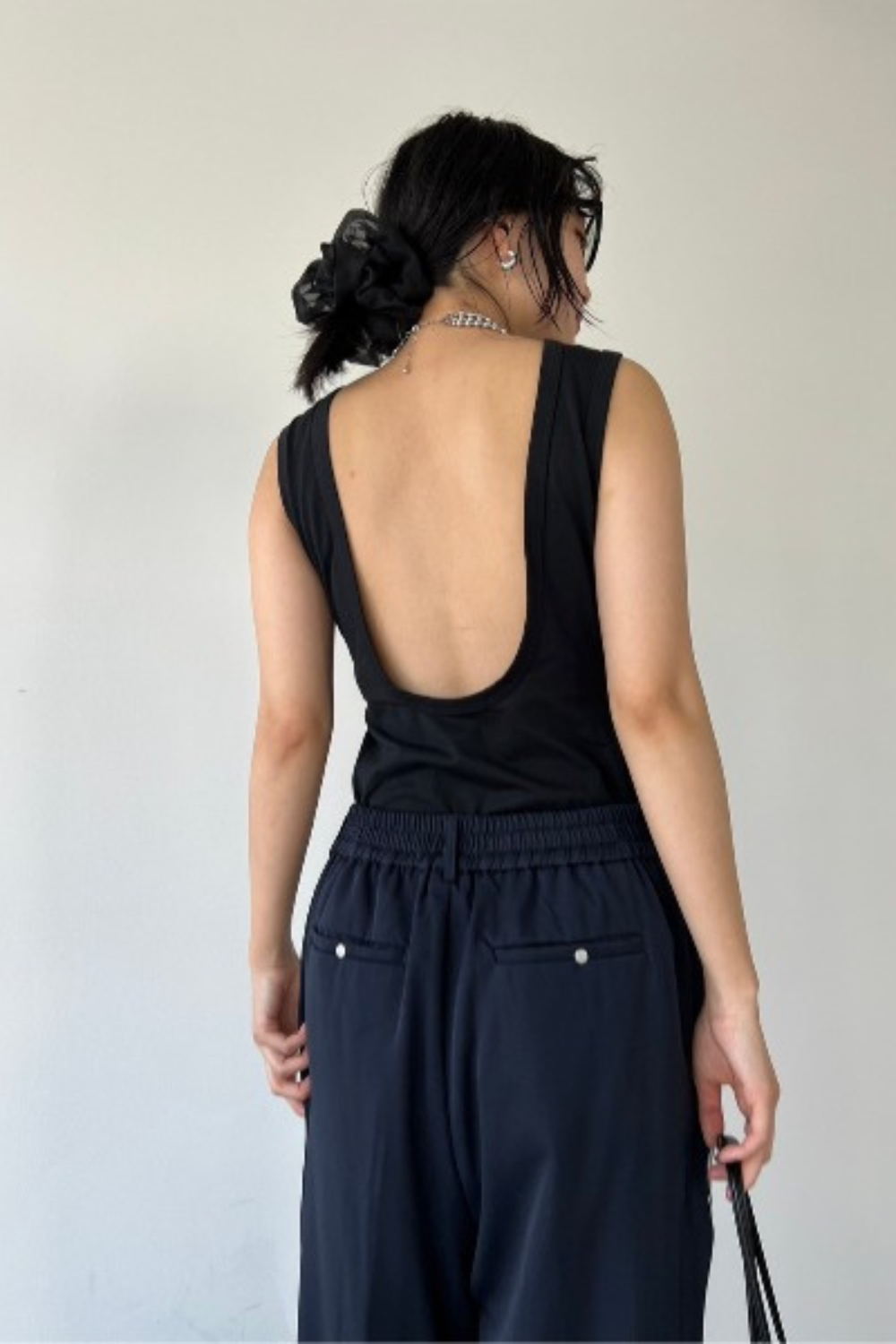 Open back tank bodysuit