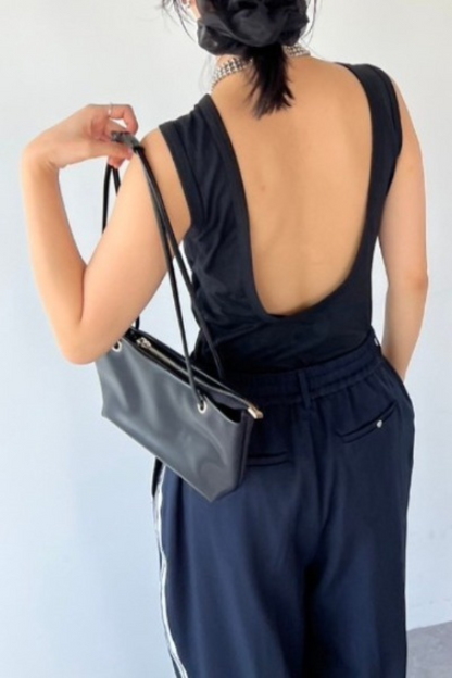 Open back tank bodysuit