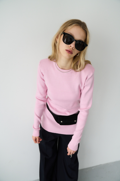 Power shoulder long knit