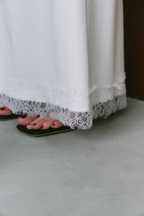 Lace hem long skirt