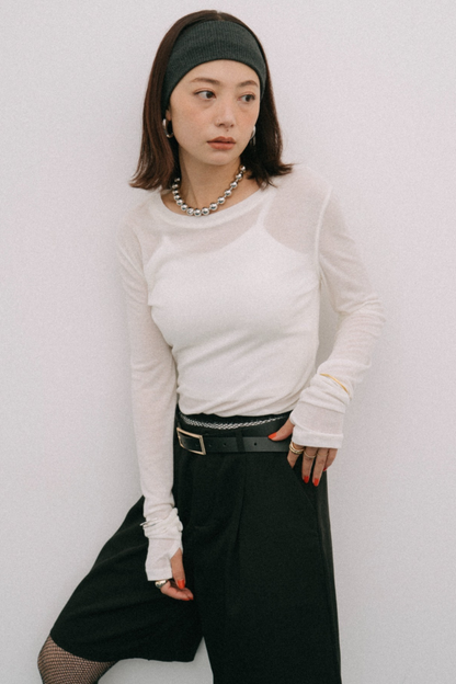 Sheer long sleeve tee