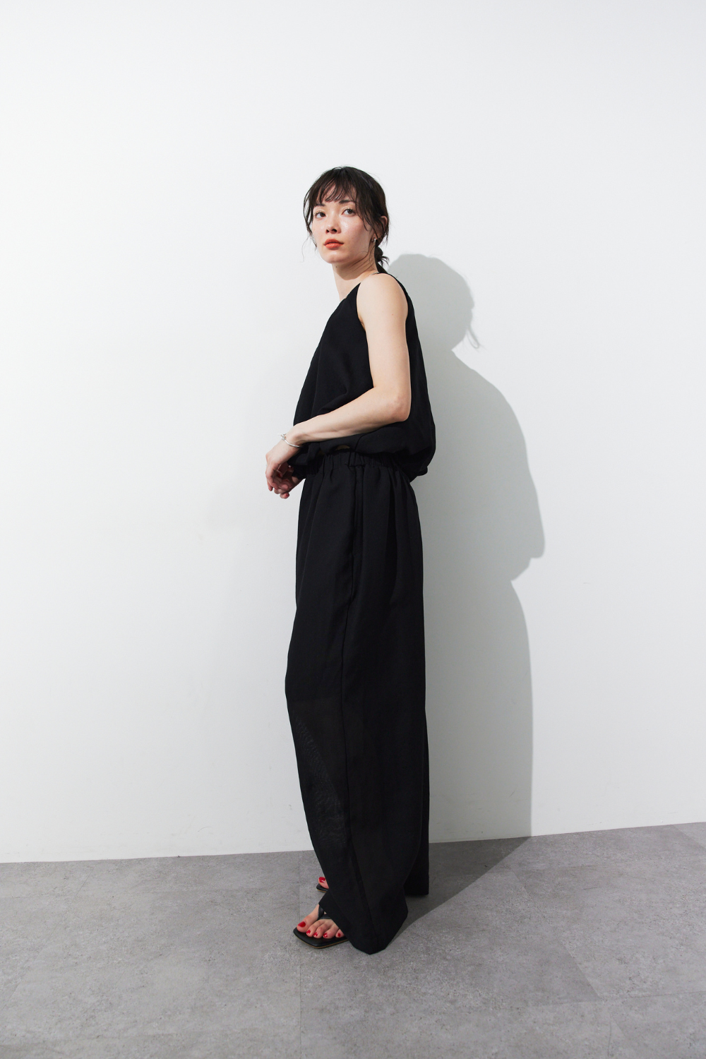 Sheer gathered pants