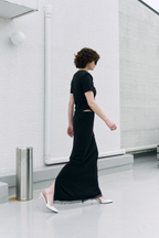 Lace hem long skirt