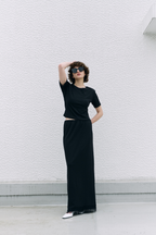 Lace hem long skirt