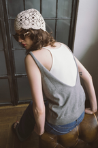 Open back knit tank
