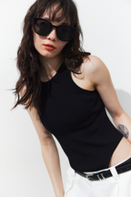 Rib-knit tank bodysuit