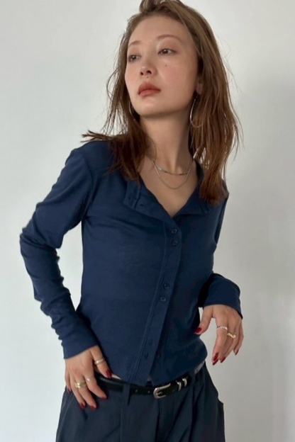 Sheer rib cardigan