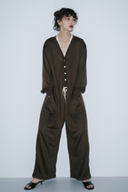 V-neck sweatshirt jumpsuit