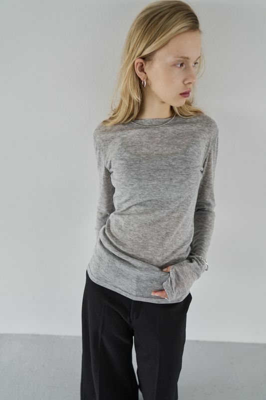 Sheer long sleeve tee