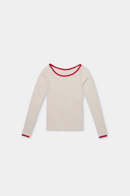 Contrast trim long sleeve TEE