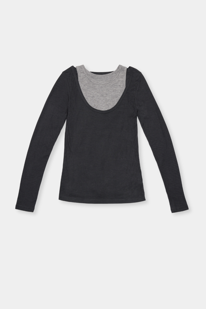 Layered sheer long tee