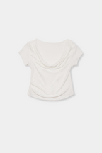 Draped off-shoulder TEE