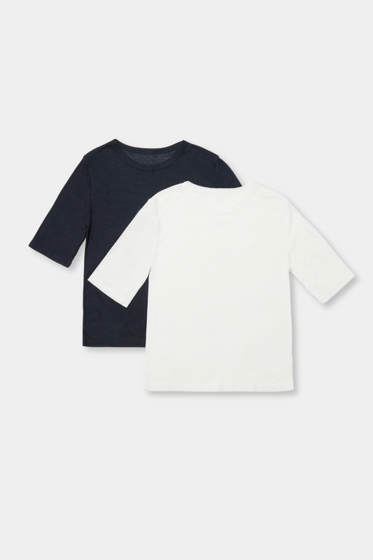 2Pack sheer half-sleeve tee