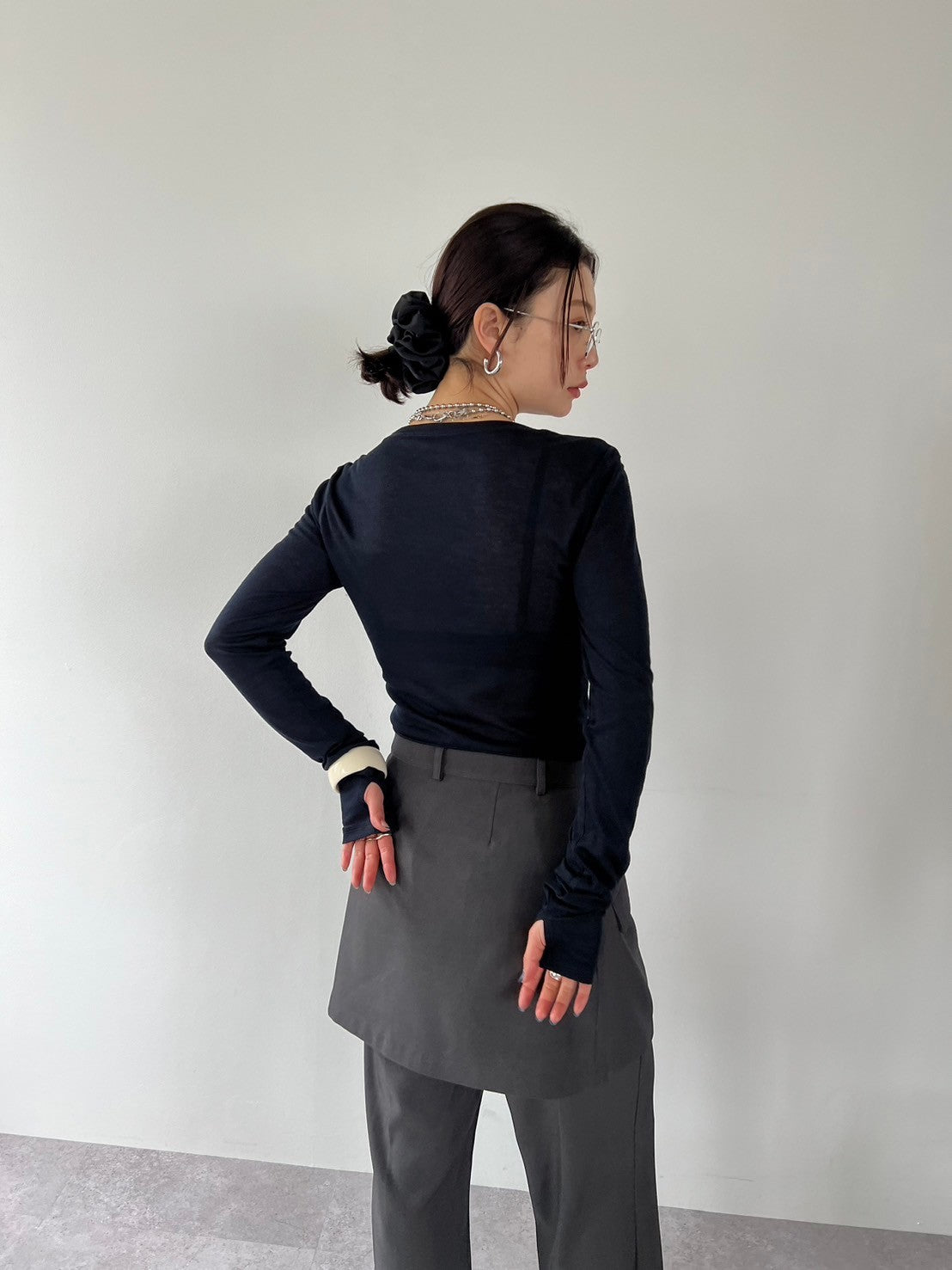 Sheer long sleeve tee
