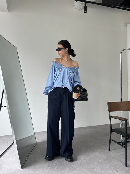 Ruched off-shoulder blouse