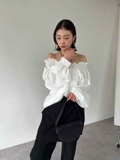 Ruched off-shoulder blouse