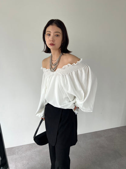 Ruched off-shoulder blouse