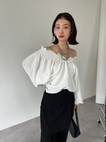 Ruched off-shoulder blouse