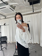 Ruched off-shoulder blouse
