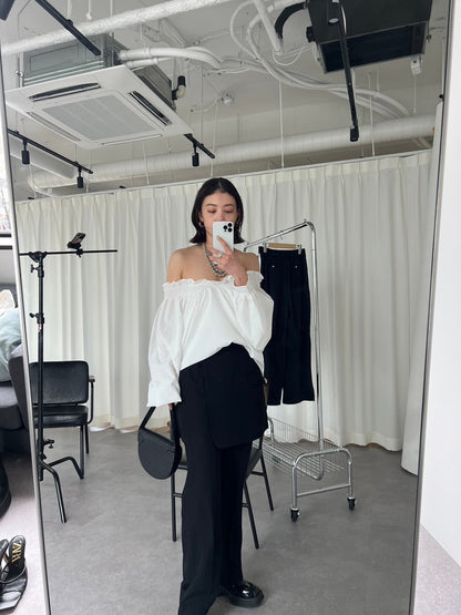 Ruched off-shoulder blouse