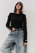 Eyelet long sleeve TEE