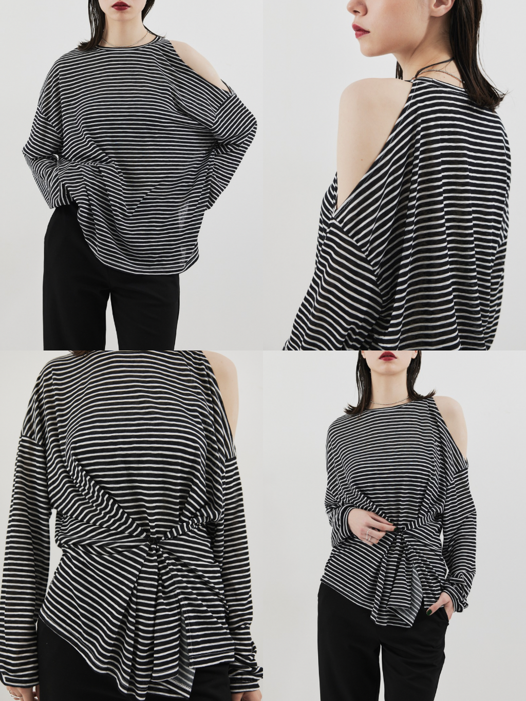 Open shoulder border long TEE