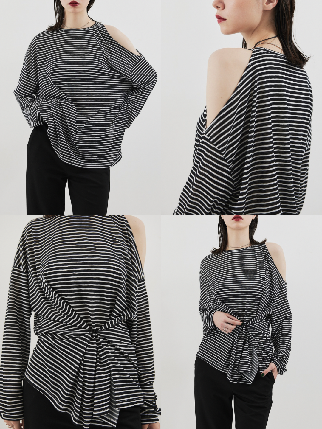 Open shoulder border long TEE